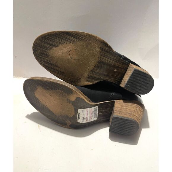 Steve Madden leather boots western rodeo country black strapped embelish women 9 - Picture 6 of 9